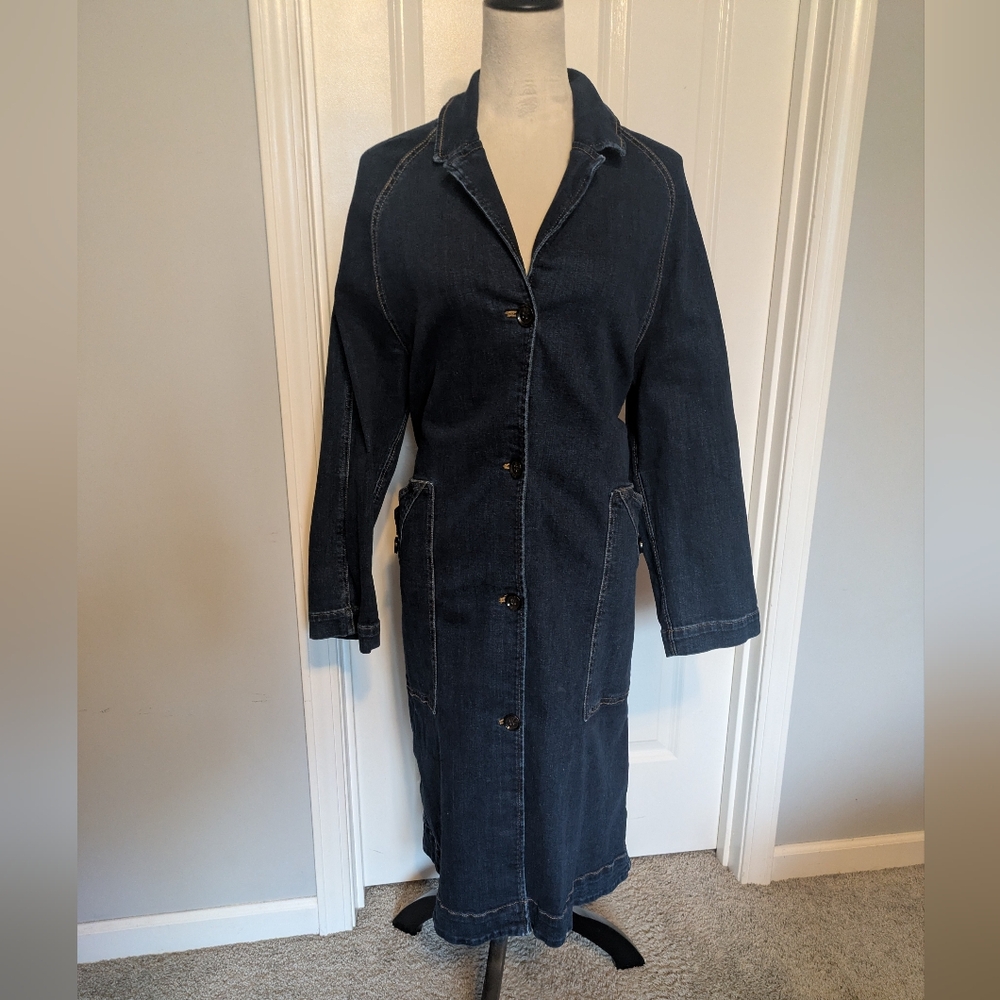 Banana Republic Dark Blue Denim Trench Coat